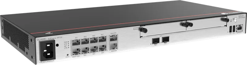 AR720 2*GE combo WAN 8*GE LAN 2*USB 2*SIC up to 1200 users forwarding performance 6Gbps