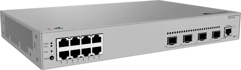 S220-8P4S 8*10/100/1000BASE-T ports(125W PoE+) 4*GE SFP ports built-in AC power