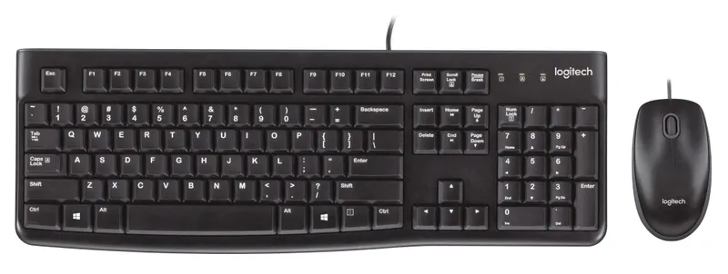 Logitech MK120 - Wired Keyboard and Mouse combo - Black - USB