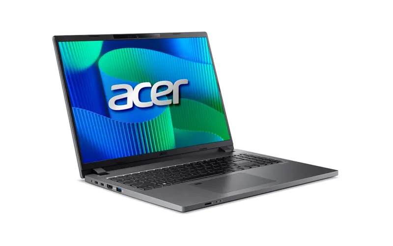 Acer TravelMate TMP216-51-G2-TCO-749F 16"WUXGA SlimBezel IPS Intel Core 7 Processor 150U LTE 16 GB DDR5 Memory (1 x extra DIMM slot) 512GB PCIe nVMe SSD Micro SD card reader WIFI6E+BT 2x2 AX+BT 6E Acer PBA FPR FHD IR camera 53Wh Li-ion battery 65W TypeC adapter Win11 Pro 3 Years On Site Warranty