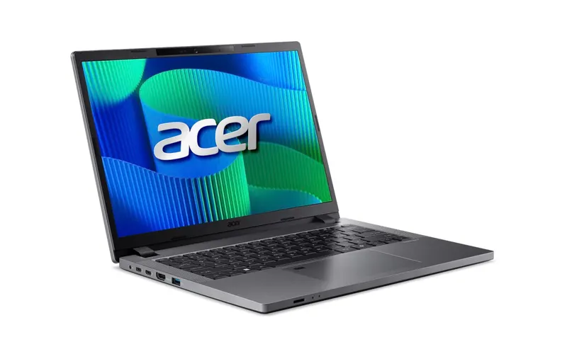 Acer TravelMate TMP214-55T-G2-TCO-59WX 14" WUXGA IPS SlimBezel Touch Intel Core 5 Processor 120U LTE 16 GB DDR5 512GB PCIe NVMe SSD Micro SD card reader WIFI6E+BT FPR FHD IR camera 53Wh Li-ion battery 65W TypeC Smart Card Reader Windows 11 Pro 3 Years On Site Steel Gray