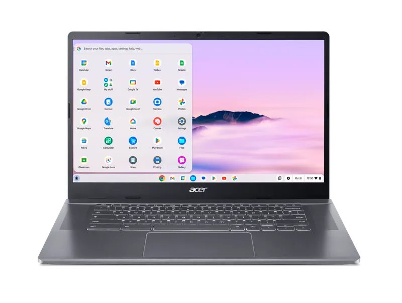 Acer Chromebook Plus 515 15.6" FHD IPS SlimBezel Touch LCD Intel Core 5 processor 120U 16GB LPDDR5X 256GB PCIe NVMe SSD WIFI6E+BT FPR FHD USB Camera 53Wh Li-ion battery 65W Type C adapter Google Chrome OS 3 Year Onsite Warranty CBE595-2T-TCO-55QW