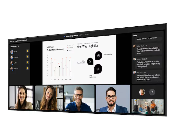 Samsung 105" Professional Display - Ultra-slim design Resolution: 5120x2160 (21:9) UHD 5K 24/7 Usage 500nit Brightness Build-in Speakers 10W x 4 Haze 25% 16GB SSD Wi-Fi & BT SoC Media Player: SSSP 10 Portrait & Landscape Auto Level IP5X Samsung KNOX security 3 Year On-site Warranty. Wall Mount bracket included