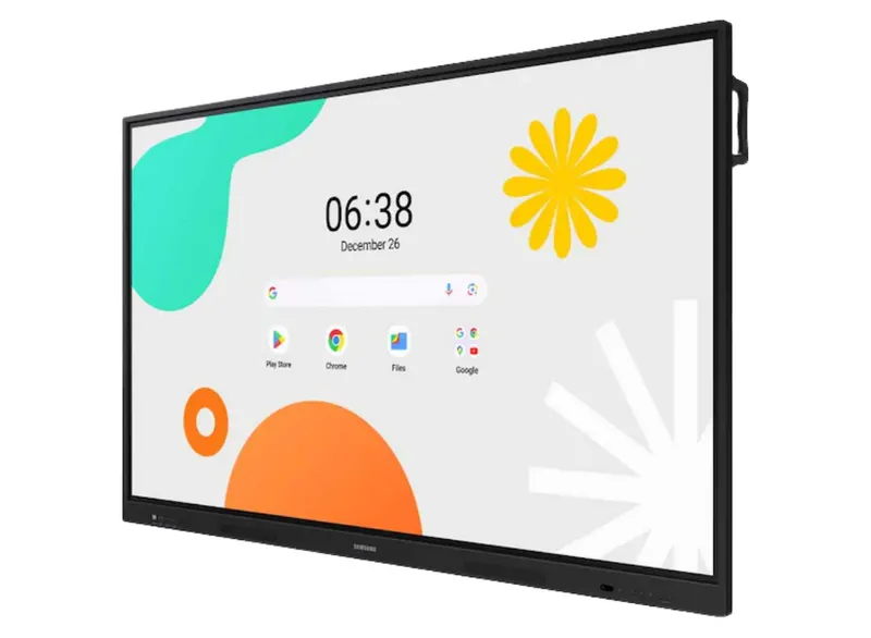 Samsung 86" Android Interactive Display Android 14 EDLA Certified Resolution: 3840 x 2160 UHD 400nit Brightness Build in Speakers HDMI out 40 PTS touch Wi-Fi & BT 7 YEAR WARRANTY