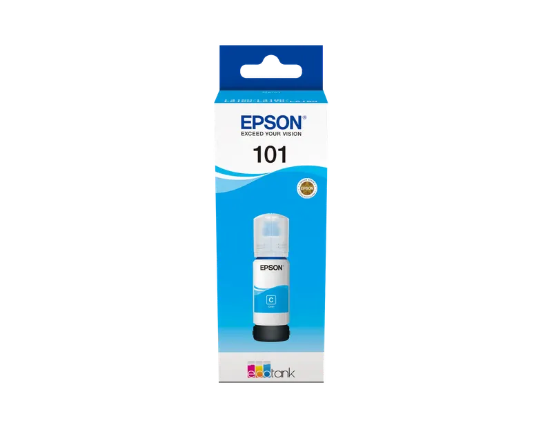 Epson 101 Ink Bottles Cyan 70ml Ecotank L4150 / L4156 / L4160 / L4260 / L6160 / L6170 / L6176 / L6190 / L6270 / L6290 / L6370 / L14150 6000 pages