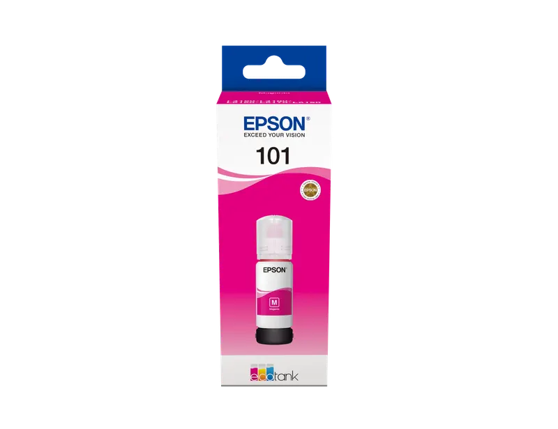 Epson 101 Ink Bottles Magenta 70ml Ecotank L4150 / L4156 / L4160 / L4260 / L6160 / L6170 / L6176 / L6190 / L6270 / L6290 / L6370 / L14150 6000 pages